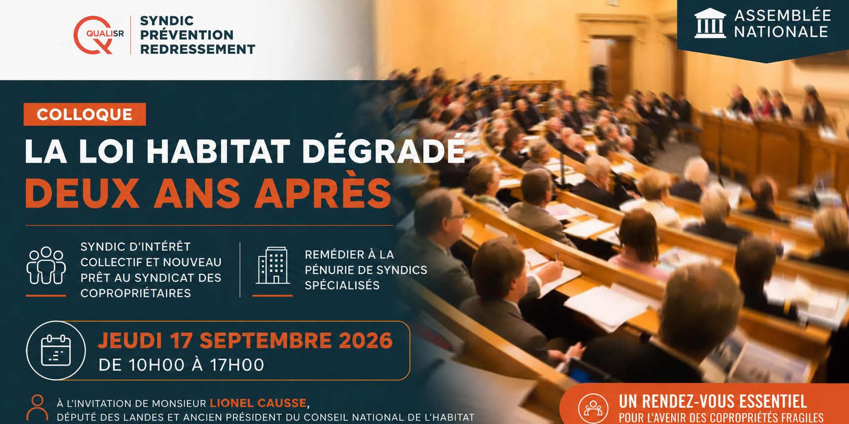 Colloque QualiSR sur la loi Habitat dégradé à l’Assemblée nationale le 17 septembre 2026